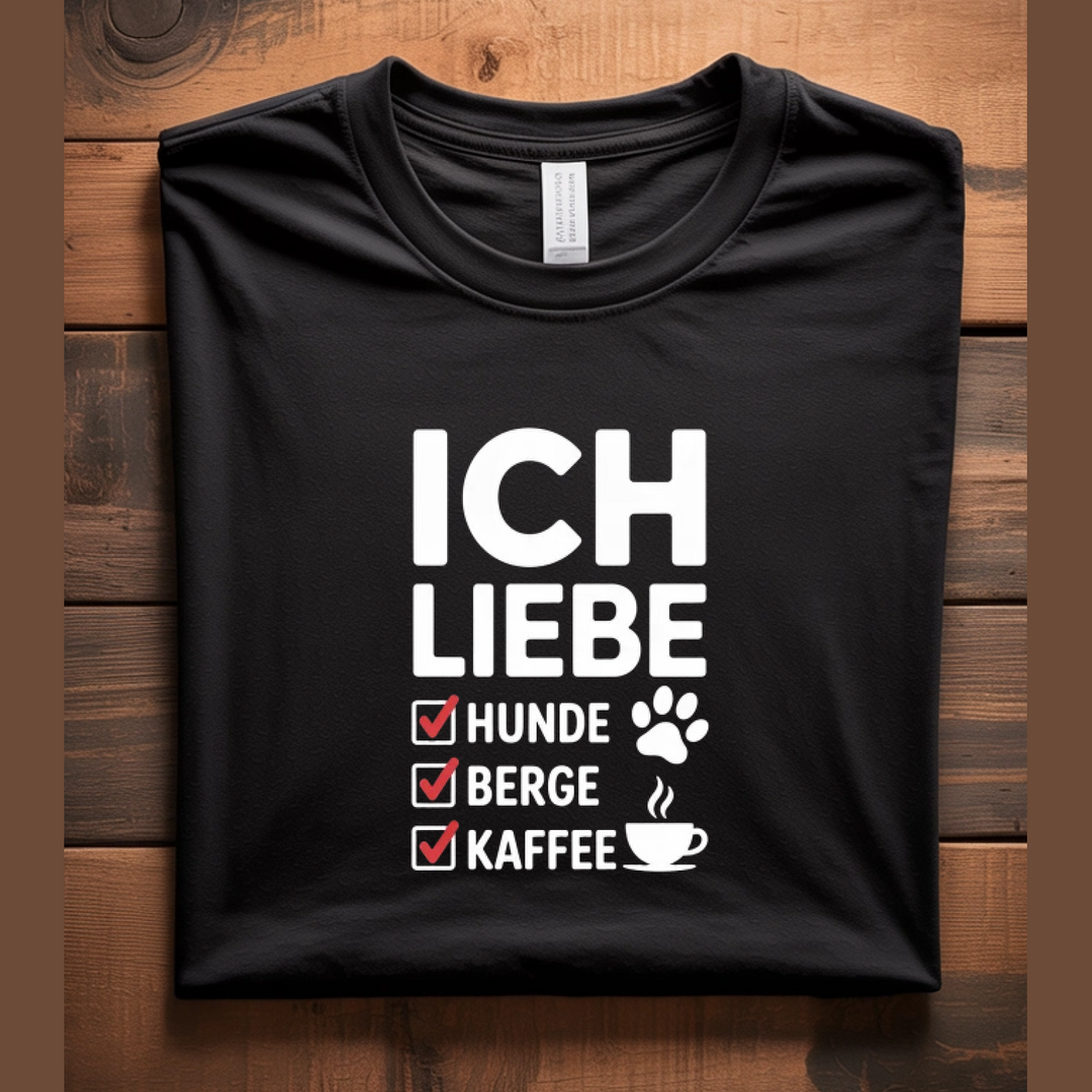 ICH LIEBE HUNDE BERGE Basic Shirt Unisex