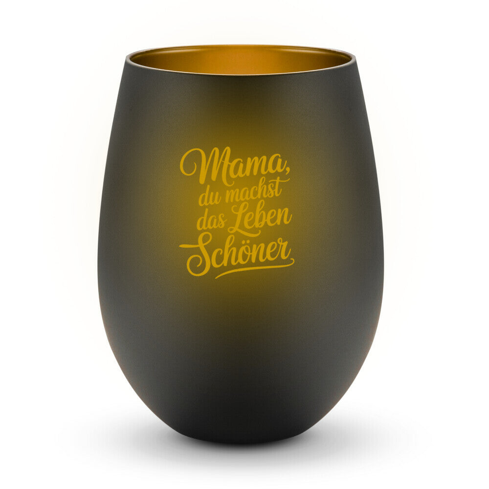 MUTTERTAG Windlicht MAMA DU MACHST DAS LEBEN SCHÖNER