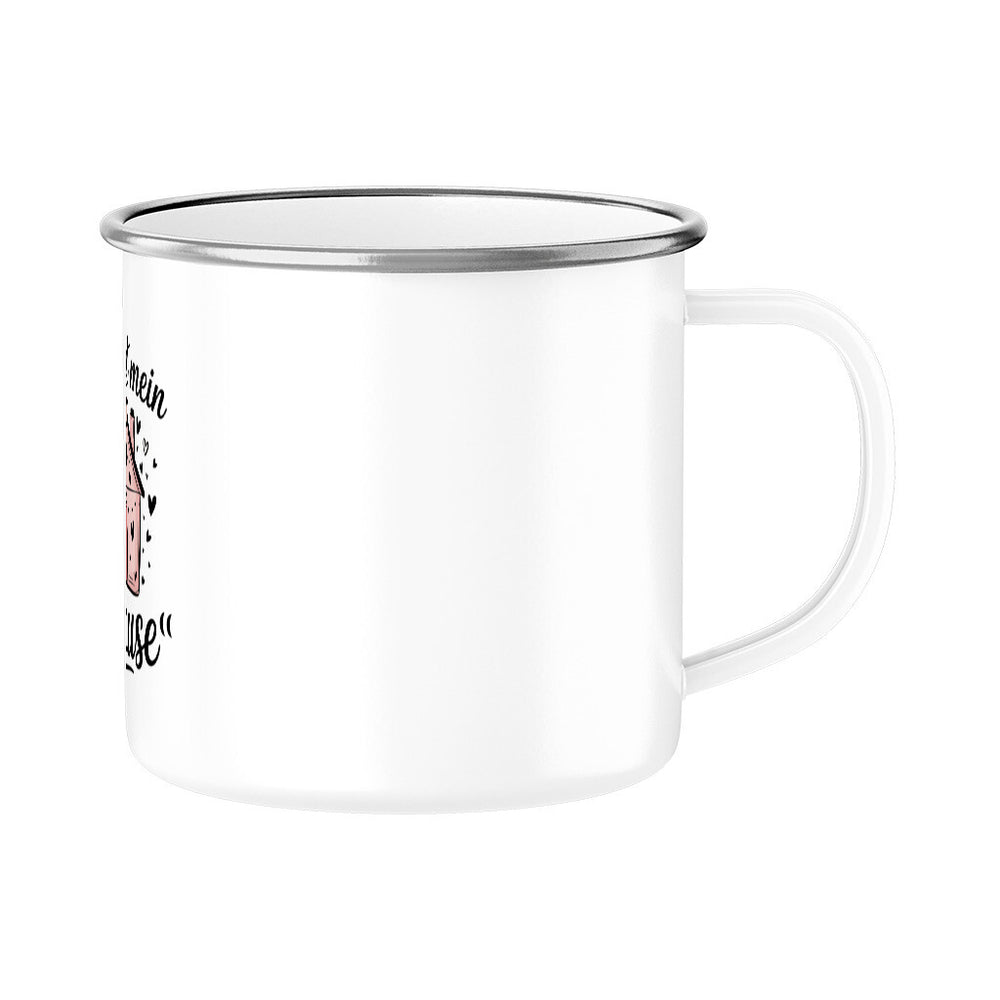 MUTTERTAG Emaille Tasse DU BIST MEIN ZUHAUSE