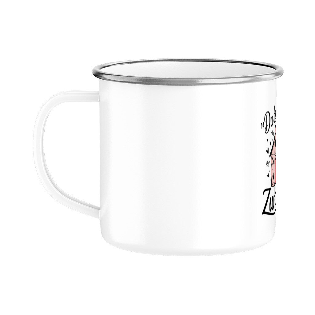 MUTTERTAG Emaille Tasse DU BIST MEIN ZUHAUSE