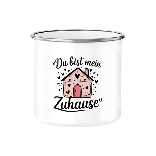 MUTTERTAG Emaille Tasse DU BIST MEIN ZUHAUSE