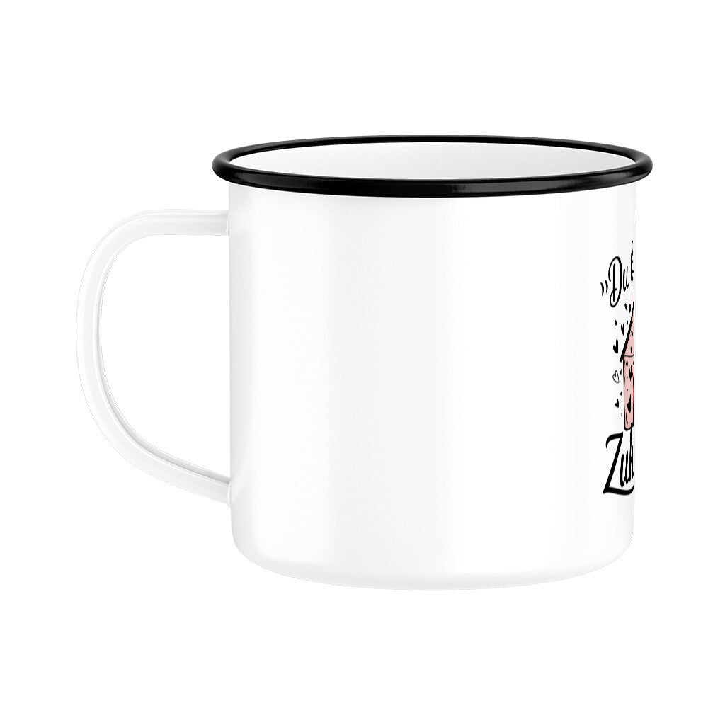 MUTTERTAG Emaille Tasse DU BIST MEIN ZUHAUSE