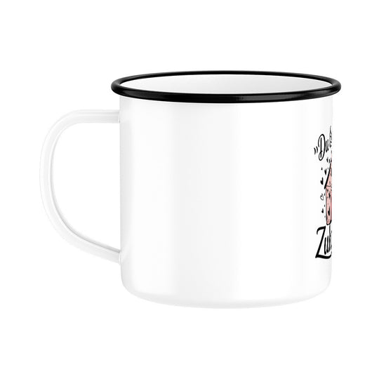 MUTTERTAG Emaille Tasse DU BIST MEIN ZUHAUSE