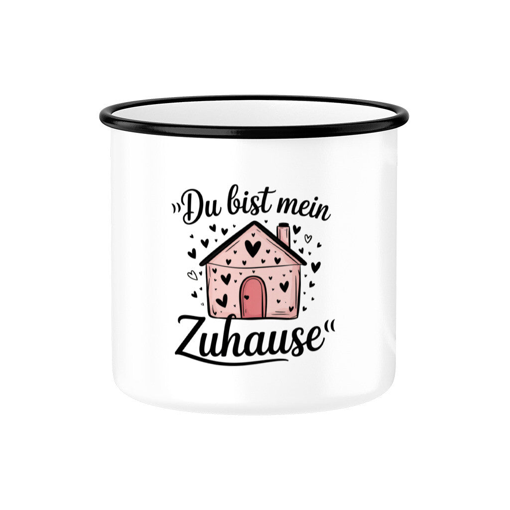 MUTTERTAG Emaille Tasse DU BIST MEIN ZUHAUSE