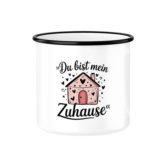 MUTTERTAG Emaille Tasse DU BIST MEIN ZUHAUSE