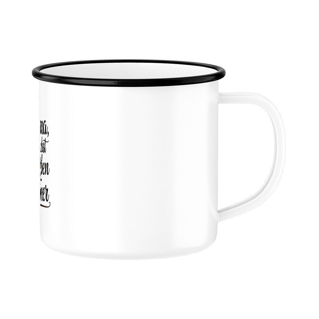 MUTTERTAG Emaille Tasse MAMA DU MACHST DAS LEBEN SCHÖNER