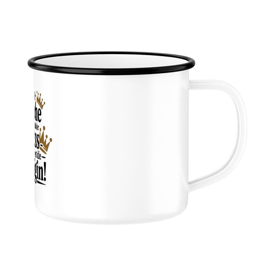 MUTTERTAG Emaille Tasse IN DER KÜCHE BIN ICH DER BOSS