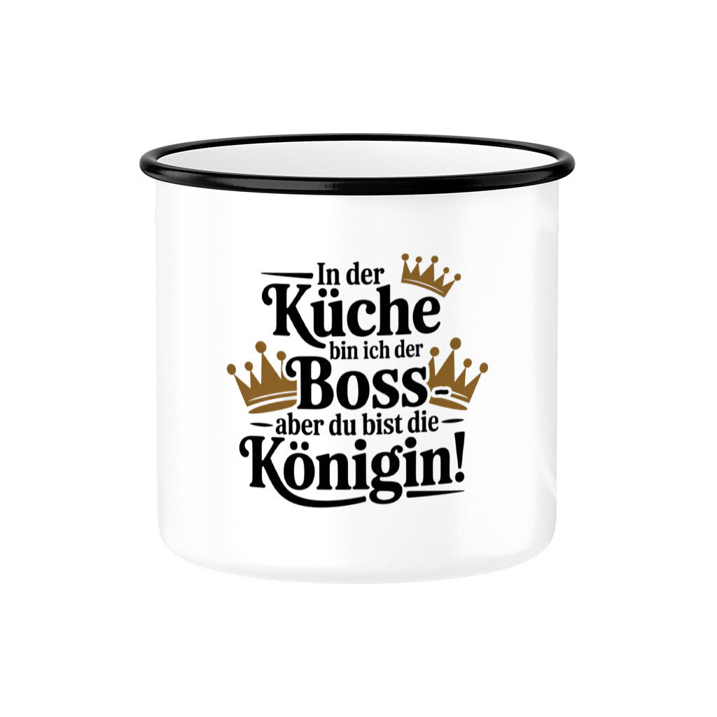 MUTTERTAG Emaille Tasse IN DER KÜCHE BIN ICH DER BOSS
