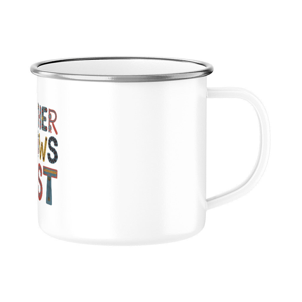MUTTERTAG Emaille Tasse MOTHER KNOWS BEST
