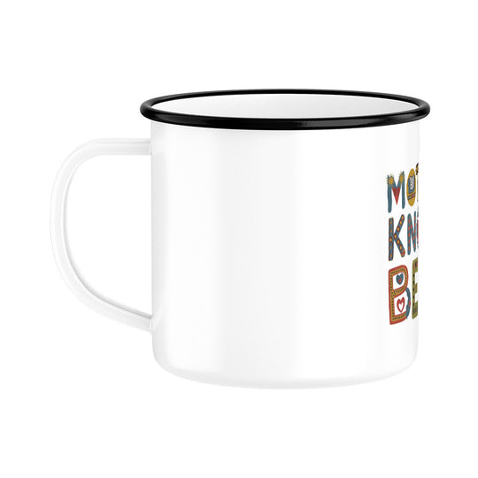 MUTTERTAG Emaille Tasse MOTHER KNOWS BEST