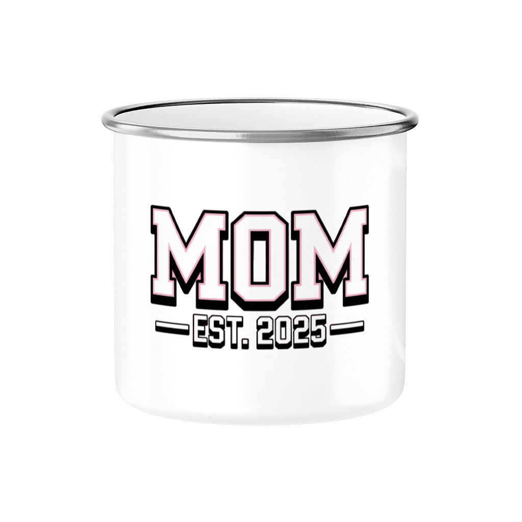 MUTTERTAG Emaille Tasse MOM EST.2025