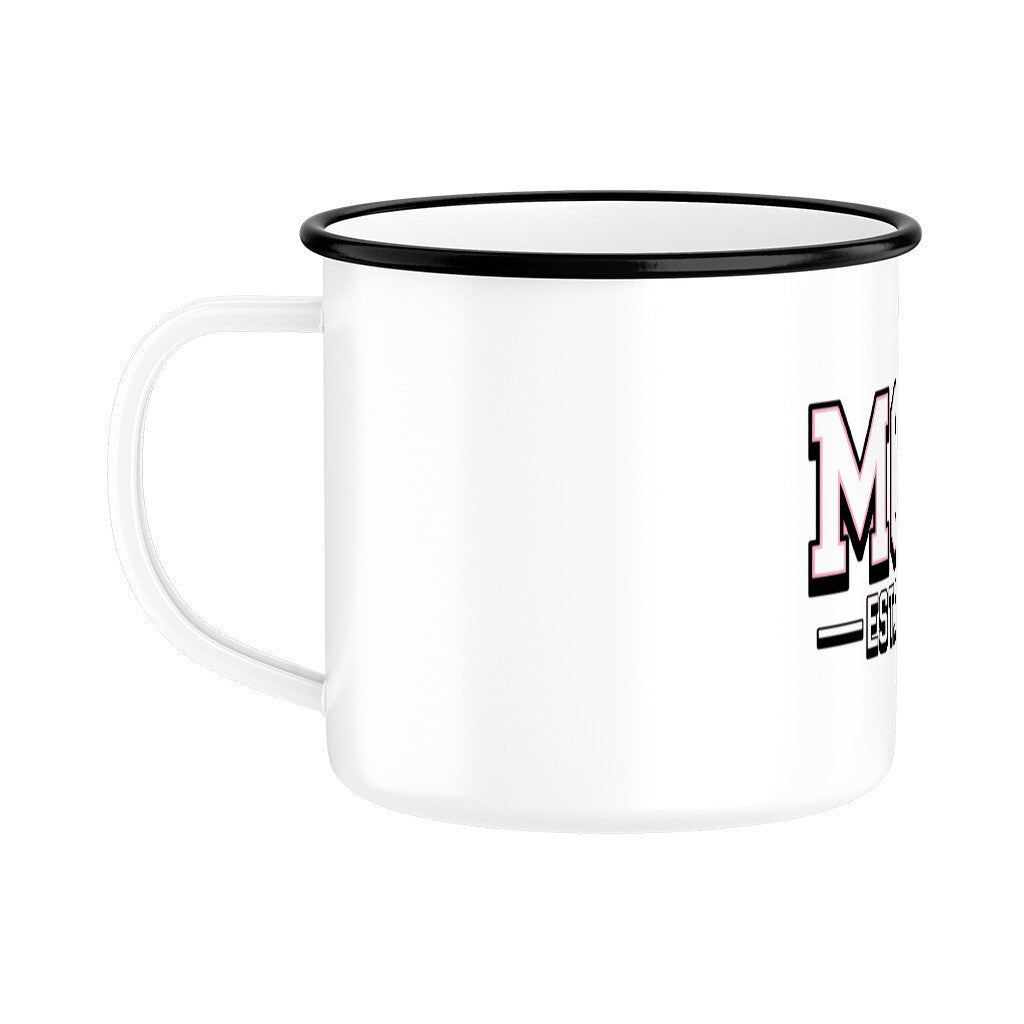 MUTTERTAG Emaille Tasse MOM EST.2025
