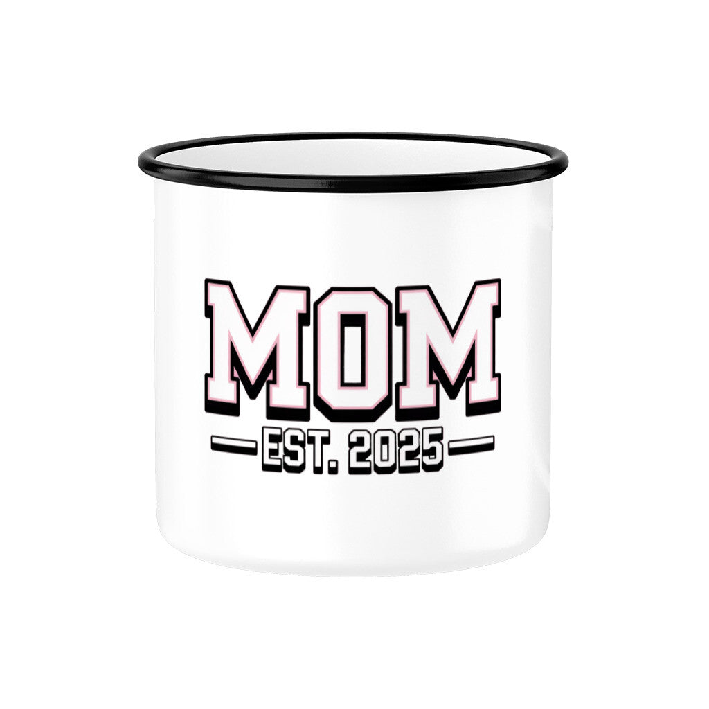 MUTTERTAG Emaille Tasse MOM EST.2025