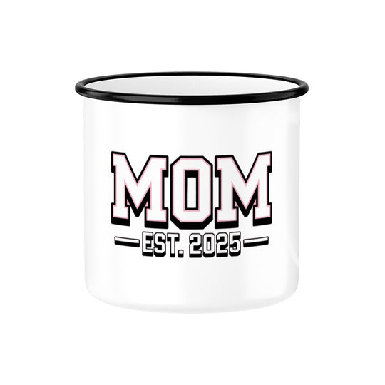 MUTTERTAG Emaille Tasse MOM EST.2025