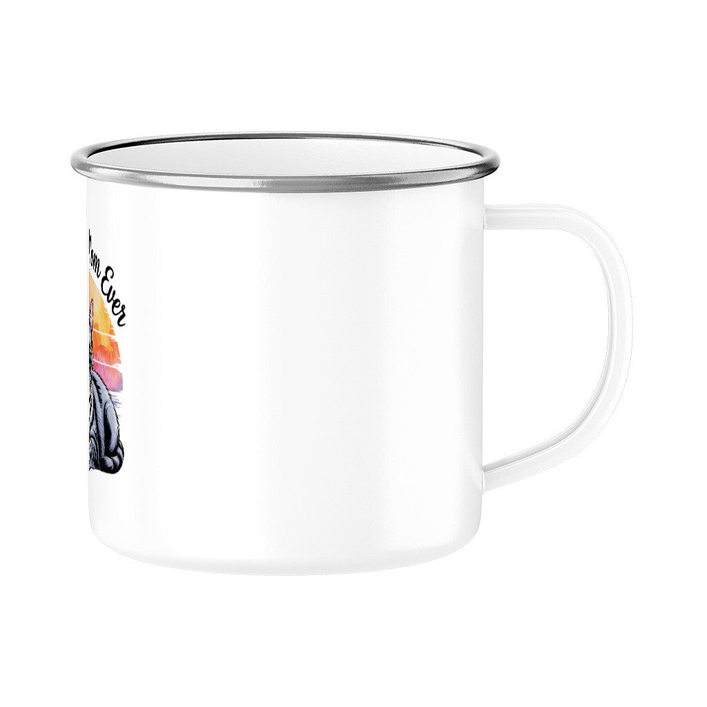 MUTTERTAG Emaille Tasse BEST CAT MOM EVER