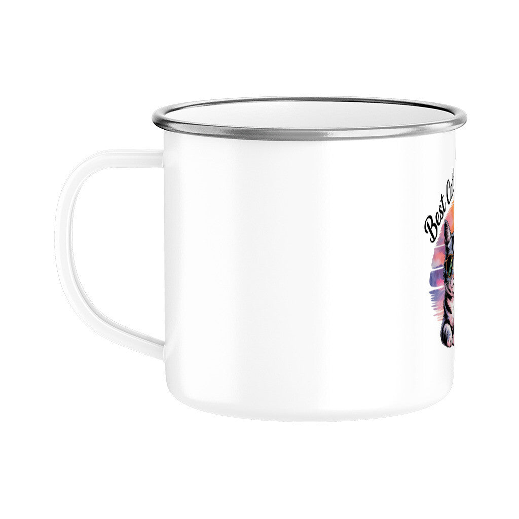 MUTTERTAG Emaille Tasse BEST CAT MOM EVER