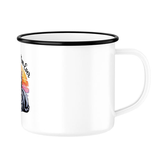MUTTERTAG Emaille Tasse BEST CAT MOM EVER