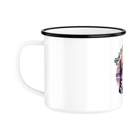 MUTTERTAG Emaille Tasse BEST CAT MOM EVER