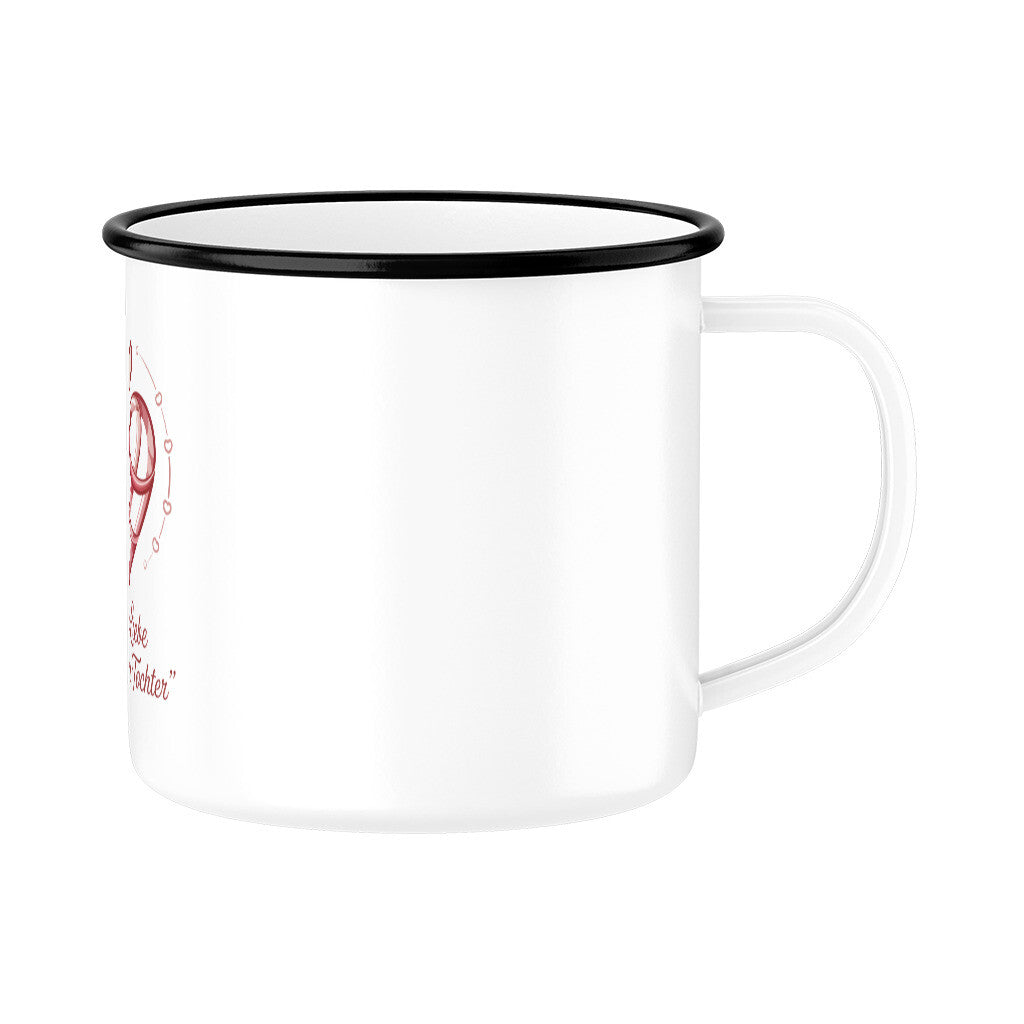 MUTTERTAG Emaille Tasse EWIGE LIEBE MUTTER UND TOCHTER
