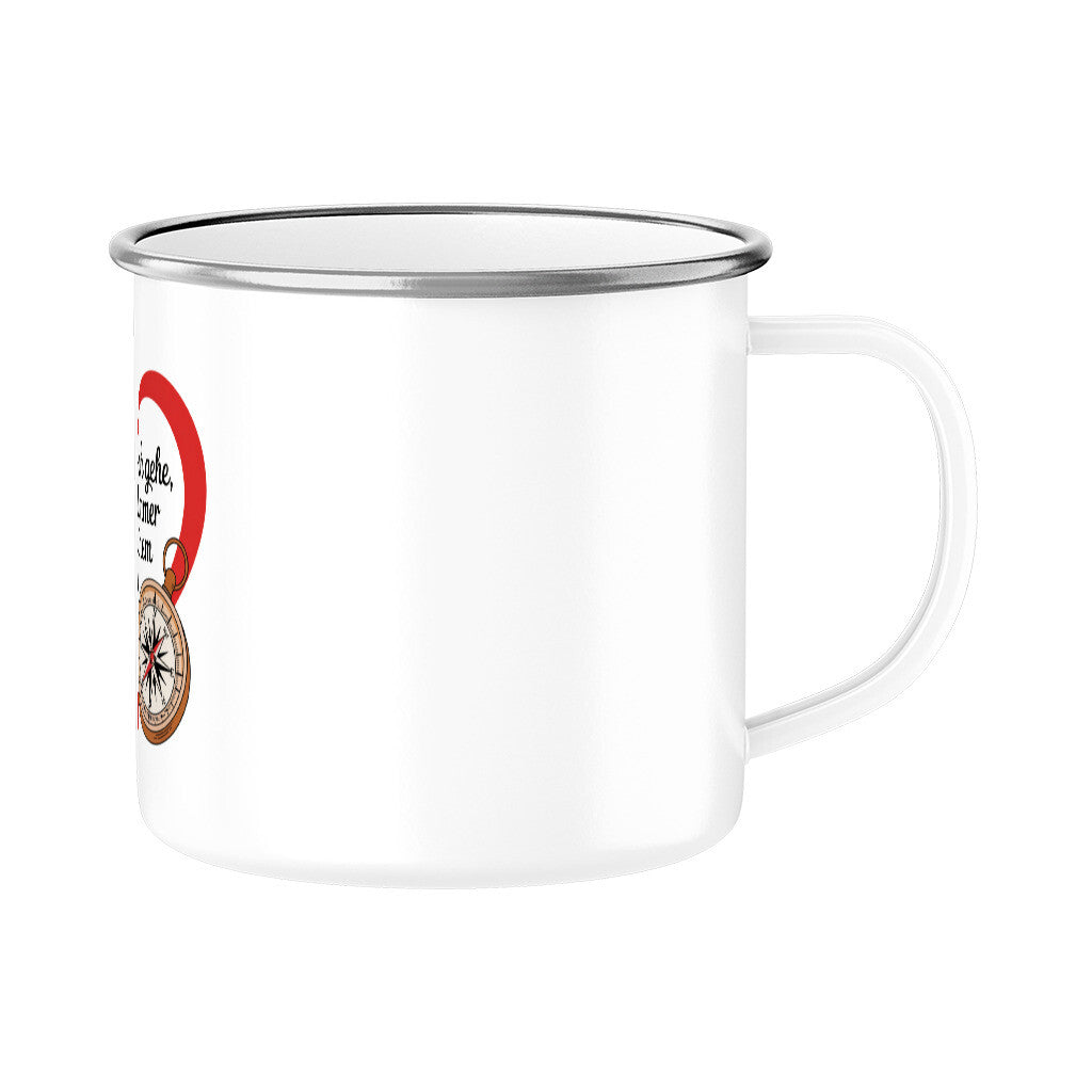 MUTTERTAG Emaille Tasse EGAL WO ICH GEHE