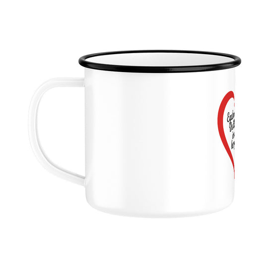 MUTTERTAG Emaille Tasse EGAL WO ICH GEHE