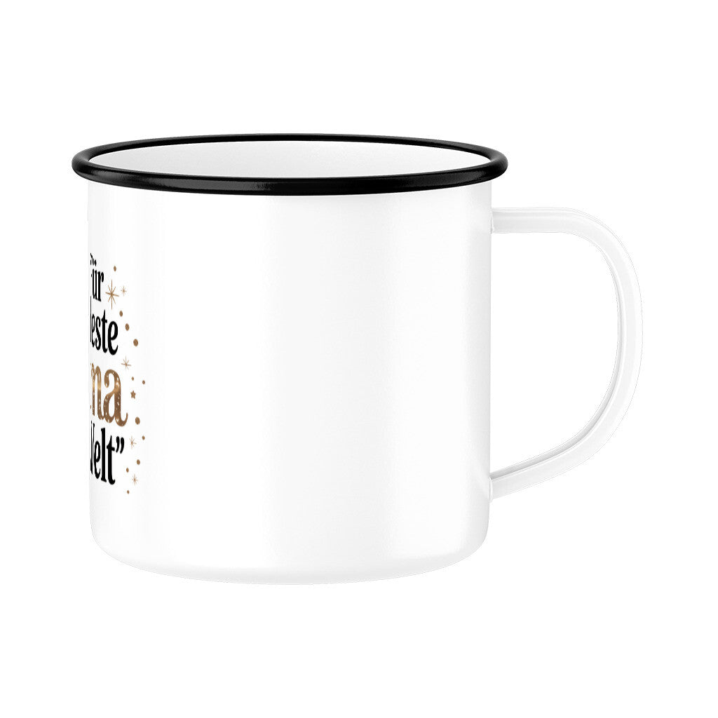 MUTTERTAG Emaille Tasse FÜR DIE BESTE MAMA DER WELT