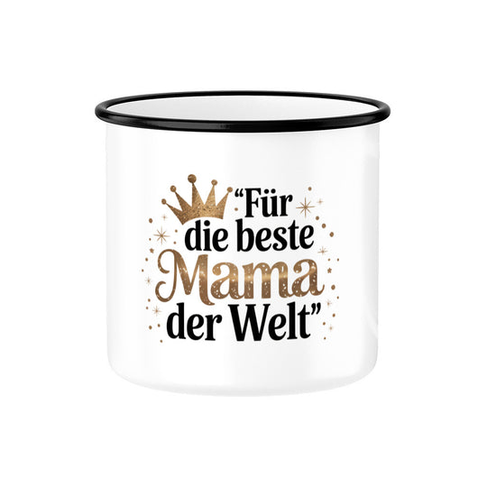 MUTTERTAG Emaille Tasse FÜR DIE BESTE MAMA DER WELT