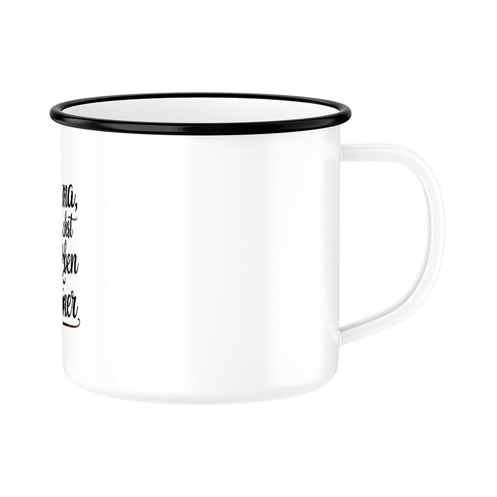 MUTTERTAG Emaille Tasse MAMA DU MACHST DAS LEBEN SCHÖNER