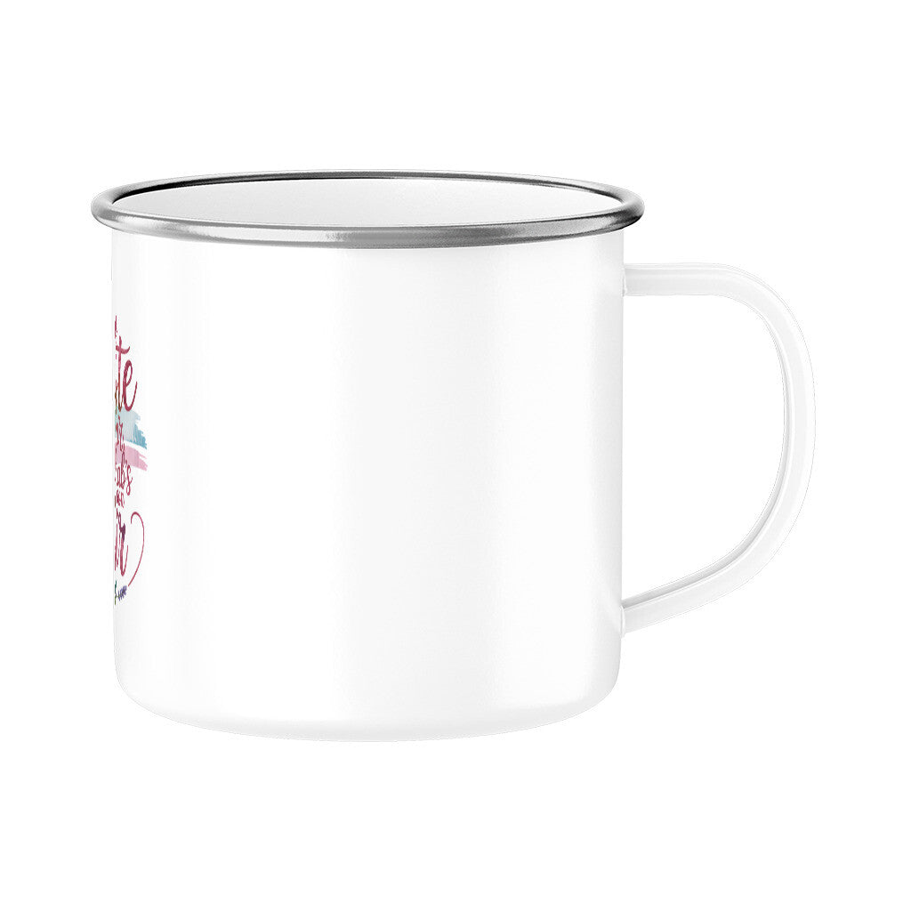 MUTTERTAG Emaille Tasse DAS BESTE IN MIR ICH HABS VON DIR