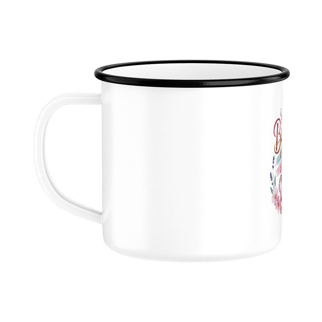MUTTERTAG Emaille Tasse DAS BESTE IN MIR ICH HABS VON DIR