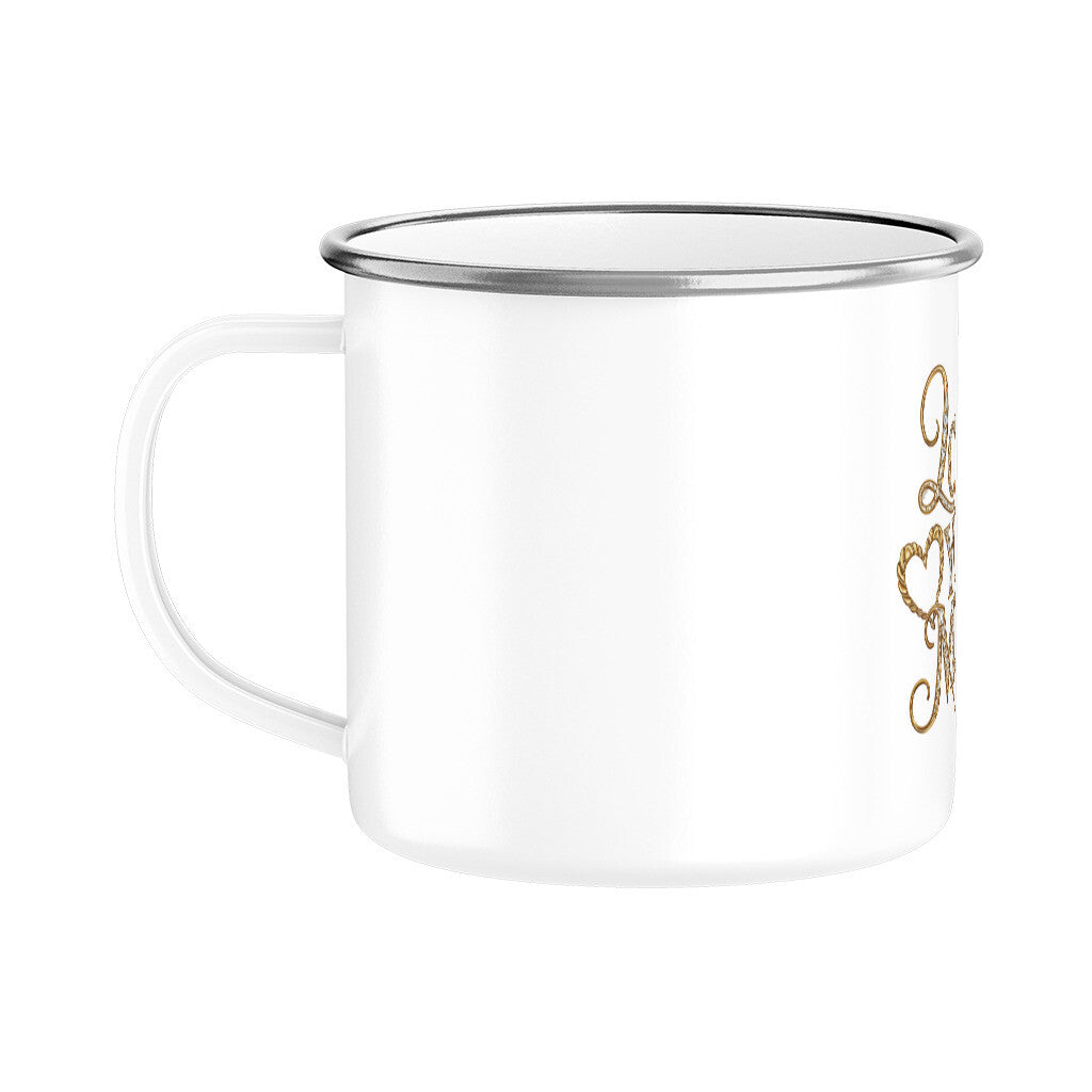 MUTTERTAG Emaille Tasse LOVE YOU MOM
