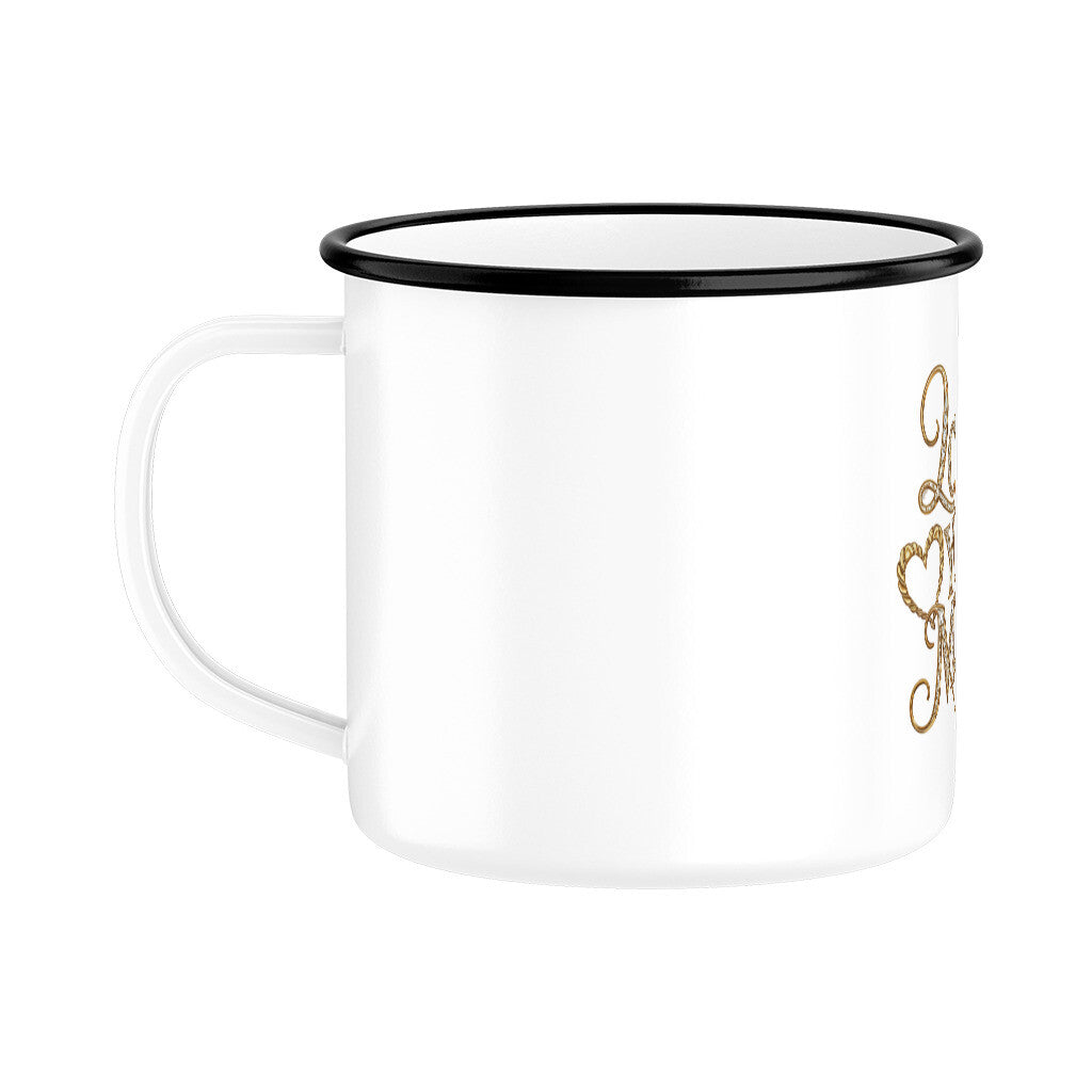 MUTTERTAG Emaille Tasse LOVE YOU MOM