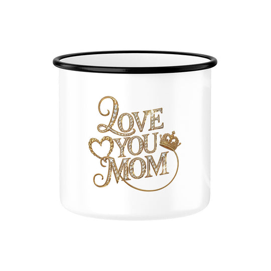 MUTTERTAG Emaille Tasse LOVE YOU MOM