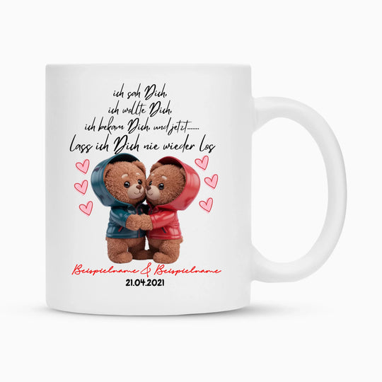 ich sah dich ich wollte dich auch Tasse und Kissen -personalisierbar