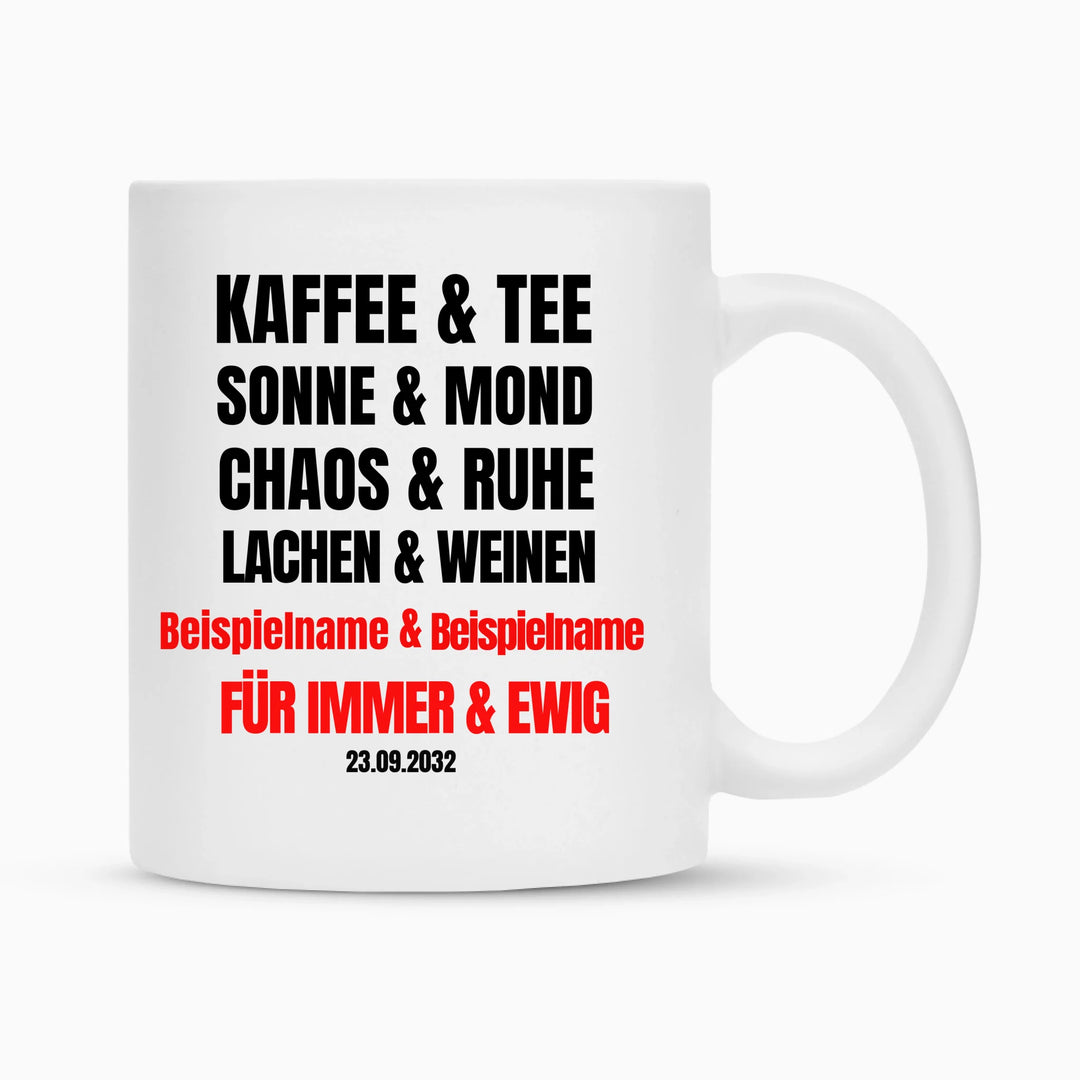 KAFFEE & TEE  auch Tasse und Kissen -personalisierbar