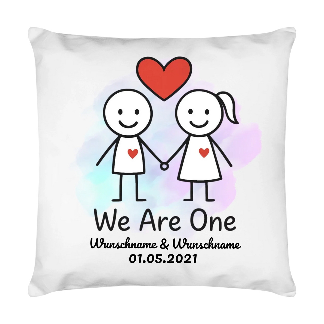 WIR SIND EINS auch Tasse und Kissen -personalisierbar