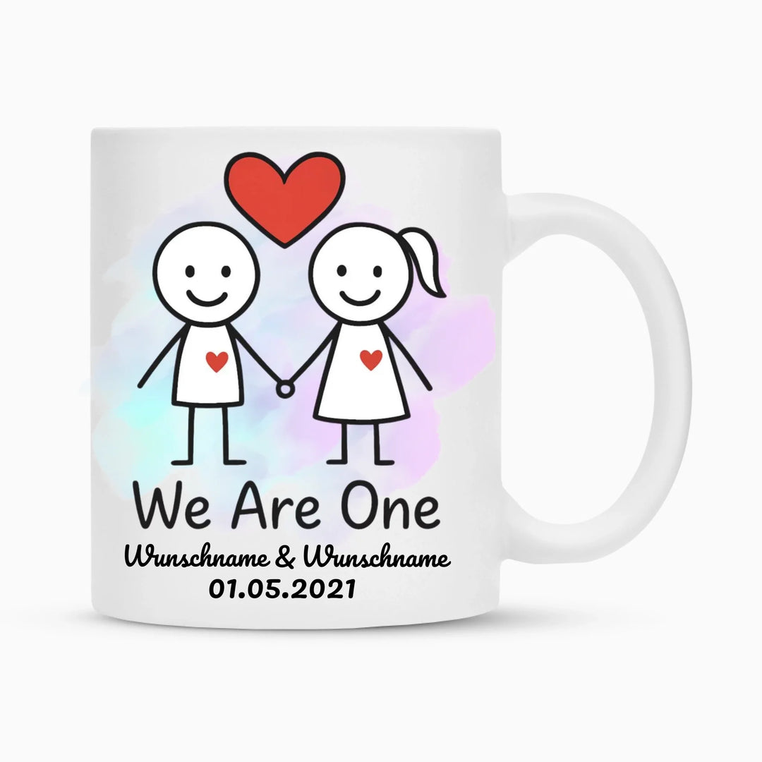 WIR SIND EINS auch Tasse und Kissen -personalisierbar