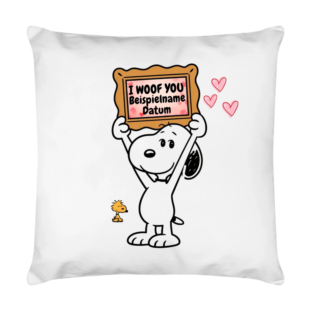 I WOOF YOU auch Tasse und Kissen -personalisierbar