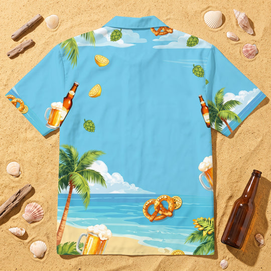 PEGEL HALTEN Alloverprint Hawaiihemd