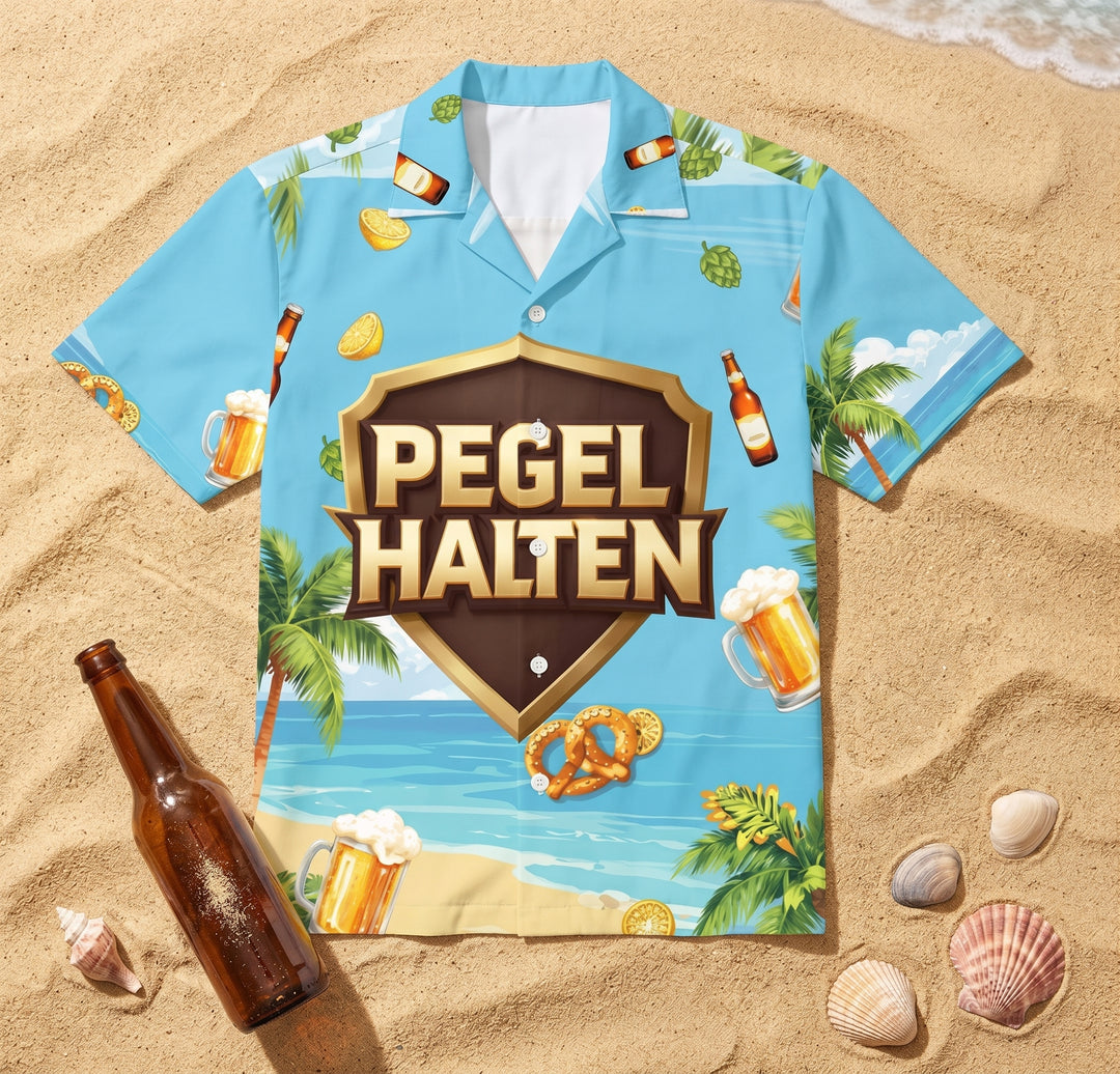 PEGEL HALTEN Alloverprint Hawaiihemd